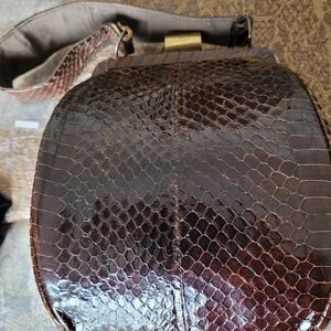 Brown Snakeskin Crossbody Bag